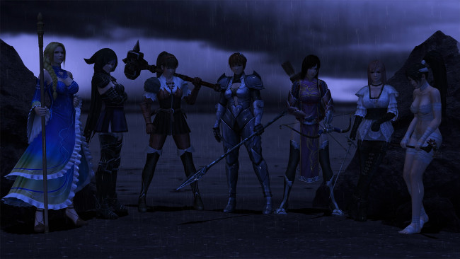 Обои картинки фото 3д графика, амазонки , amazon, девушки, взгляд, фон, оружие