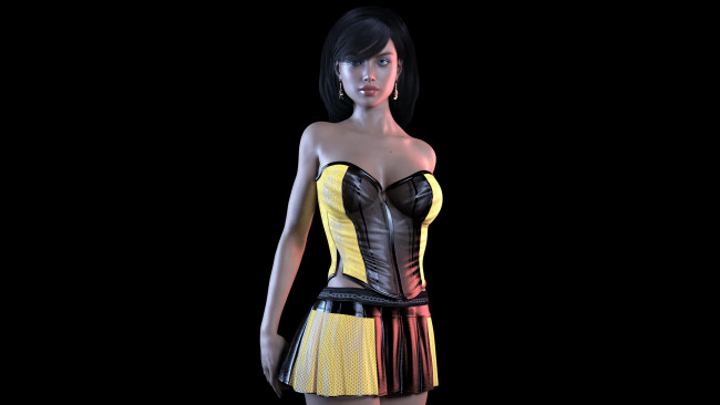 Обои картинки фото 3д графика, люди , people, взгляд, девушка, фон