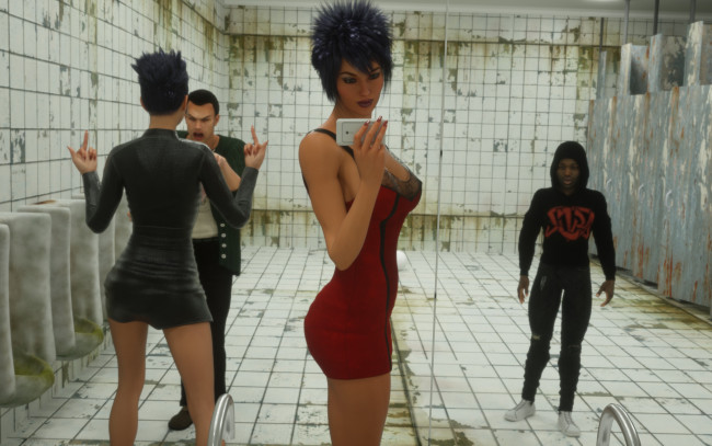 Обои картинки фото 3д графика, люди , people, парни, взгляд, фон, девушки