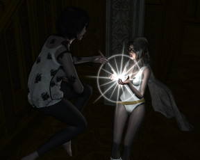 Картинка 3д+графика фантазия+ fantasy фон взгляд девушка