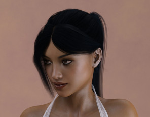 Картинка 3д+графика портрет+ portraits взгляд девушка фон