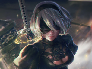 Картинка видео+игры nier +automata девушка