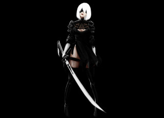 Картинка видео+игры nier +automata девушка