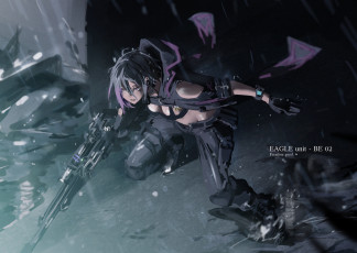 Картинка аниме оружие +техника +технологии девушка