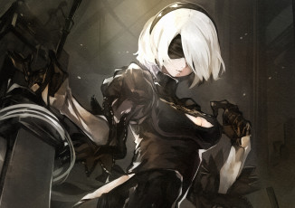 Картинка видео+игры nier +automata девушка