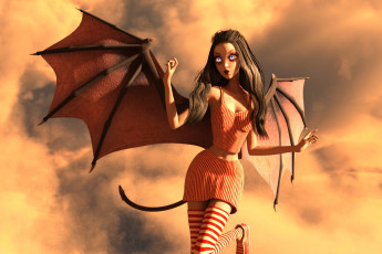 Картинка 3д+графика существа+ creatures взгляд девушка фон