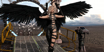 Картинка 3д+графика ангел+ angel взгляд девушка фон