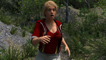 Картинка 3д+графика люди+ people девушка взгляд фон