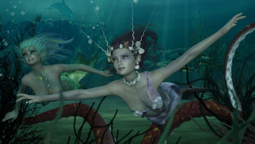Картинка 3д+графика существа+ creatures девушки фон взгляд