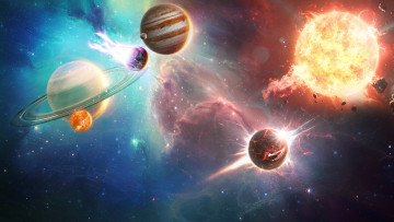 Картинка космос арт звезды галактика вселенная планеты