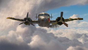 Картинка рисованное авиация облака самолет