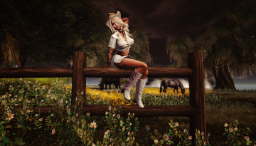 Картинка 3д+графика люди+и+животные+ people+and+animals девушка