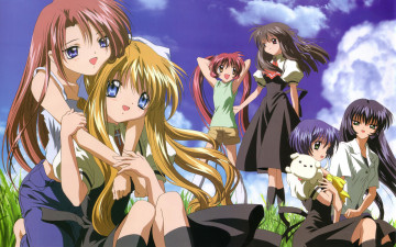 Картинка аниме air фон взгляд девушки