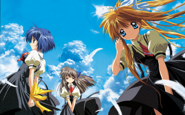 Картинка аниме air взгляд девушка фон