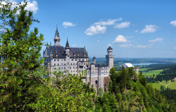 Картинка schloss+neuschwanstein города замок+нойшванштайн+ германия простор