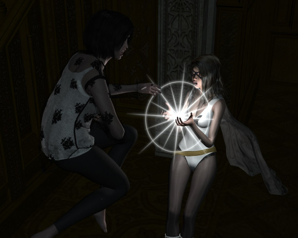 Обои картинки фото 3д графика, фантазия , fantasy, фон, взгляд, девушка