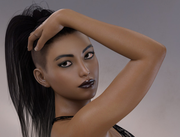 Обои картинки фото 3д графика, портрет , portraits, фон, взгляд, девушка