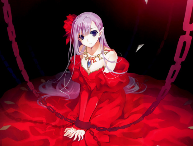 Обои картинки фото аниме, животные,  существа, девушка