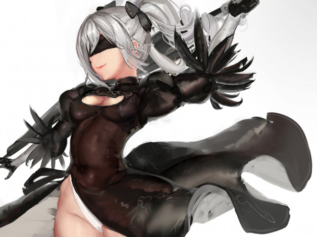 Обои картинки фото видео игры, nier,  automata, девушка