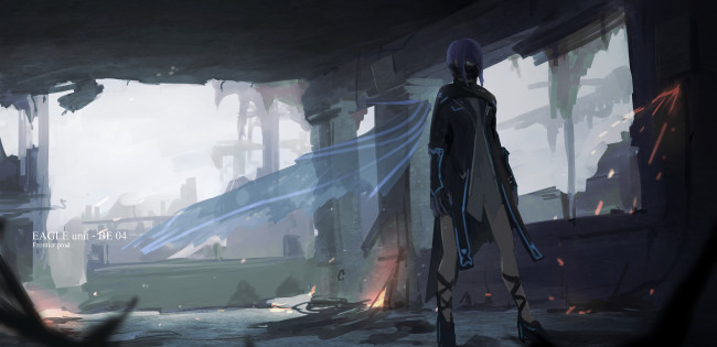 Обои картинки фото аниме, животные,  существа, девушка