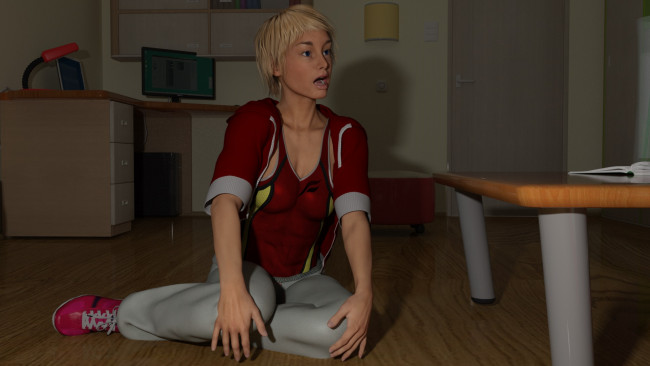 Обои картинки фото 3д графика, люди , people, девушка, взгляд, фон