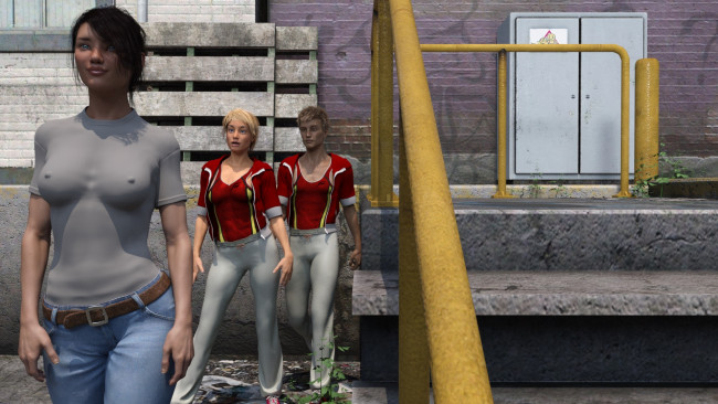 Обои картинки фото 3д графика, люди , people, девушки, взгляд, фон