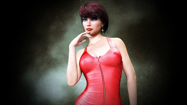 Обои картинки фото 3д графика, люди , people, фон, взгляд, девушка