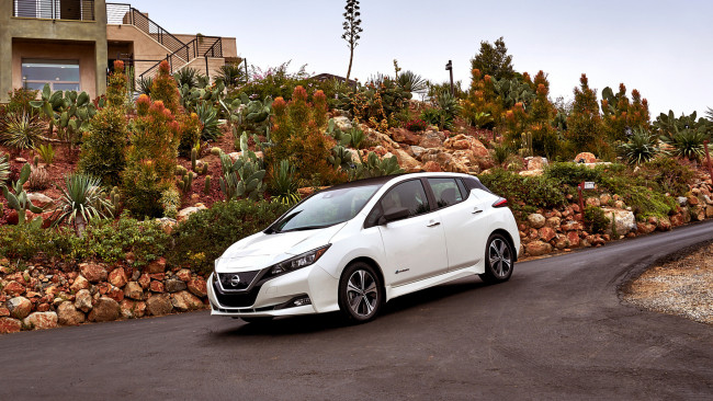 Обои картинки фото nissan leaf 2018, автомобили, nissan, datsun, 2018, leaf