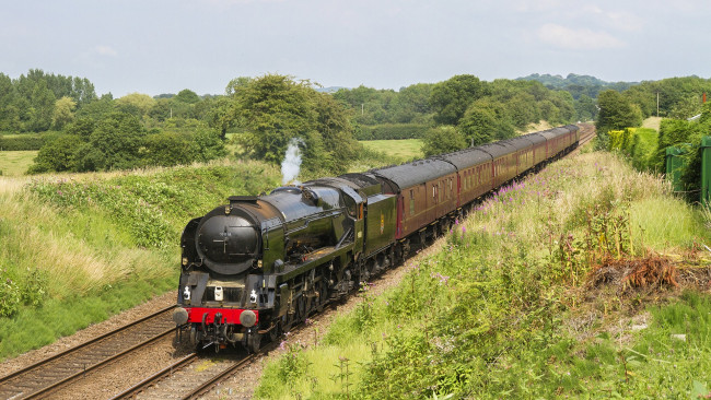 Обои картинки фото техника, паровозы, рельсы, паровоз