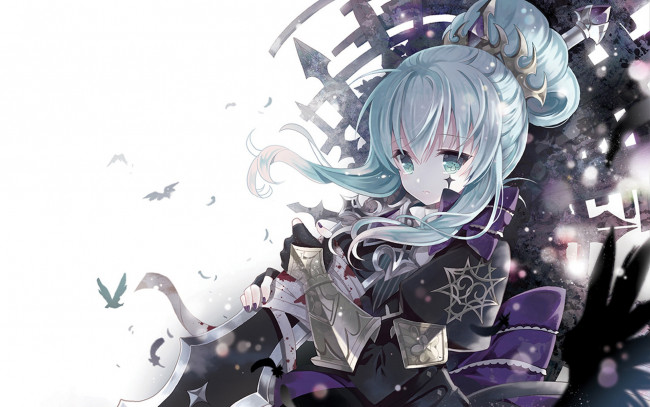 Обои картинки фото аниме, оружие,  техника,  технологии, девушка