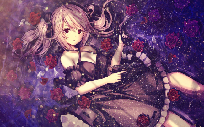 Обои картинки фото аниме, оружие,  техника,  технологии, девушка