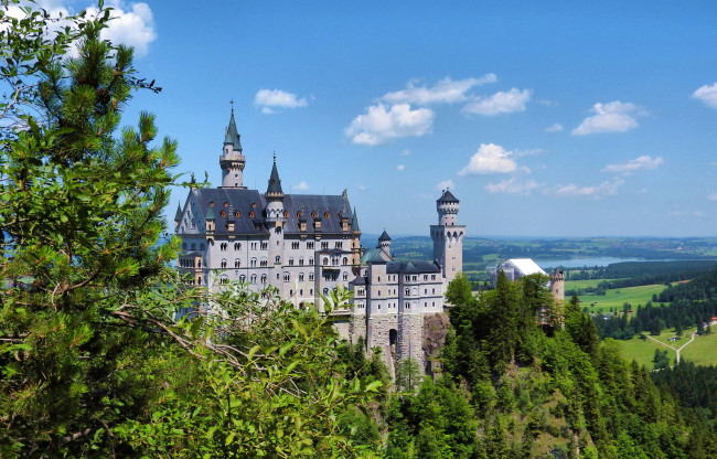 Обои картинки фото schloss neuschwanstein, города, замок нойшванштайн , германия, простор