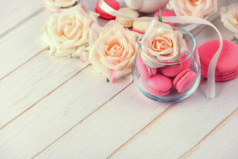 Картинка еда макаруны розы лакомство