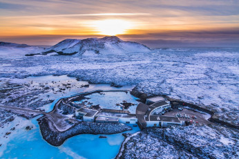 Картинка исландия города -+пейзажи туризм лед снег гейзеры озеро закат wallhaven пейзаж зима с высоты птичьего полета