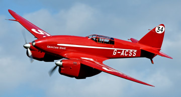 Картинка авиация боевые+самолёты 1934 полёт гоночный самолёт de havilland dh 88 comet