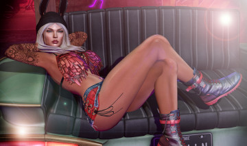 Картинка 3d+девушка 3д+графика люди+ people блондинка 3d девушка тату