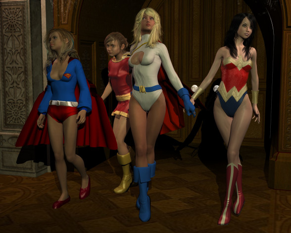 Обои картинки фото 3д графика, фантазия , fantasy, фон, девушки, взгляд