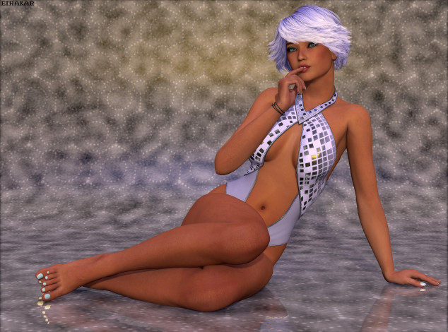 Обои картинки фото 3д графика, люди , people, фон, взгляд, девушка