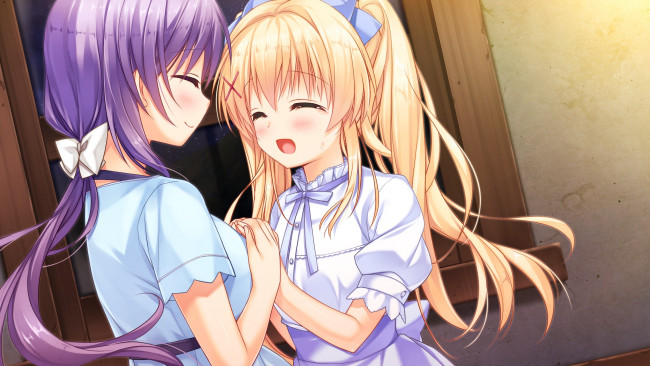 Обои картинки фото аниме, summer pockets, девушка, взгляд, фон