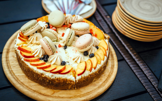 Обои картинки фото еда, торты, крем, торт, макаруны