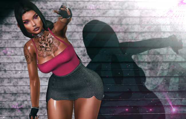 Обои картинки фото 3d девушка, 3д графика, люди , people, тату, девушка, секси