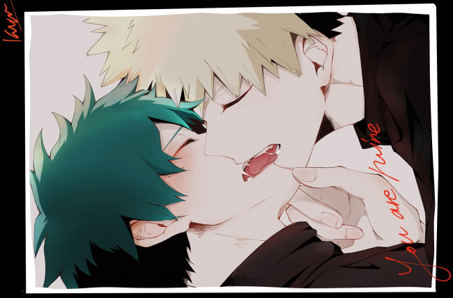 Обои картинки фото аниме, boku no hero academia, мидория, изуку, бакуго, катсуки