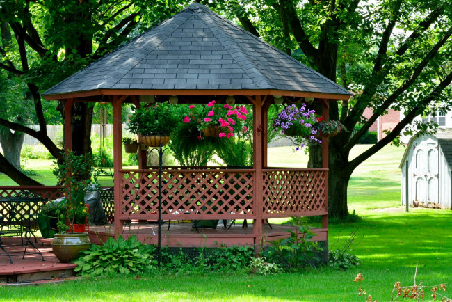Обои картинки фото природа, парк, беседка
