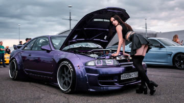 Картинка автомобили -авто+с+девушками nissan skyline