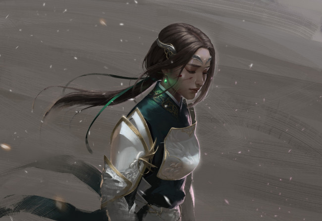 Обои картинки фото фэнтези, девушки, девушка, искры, ветер