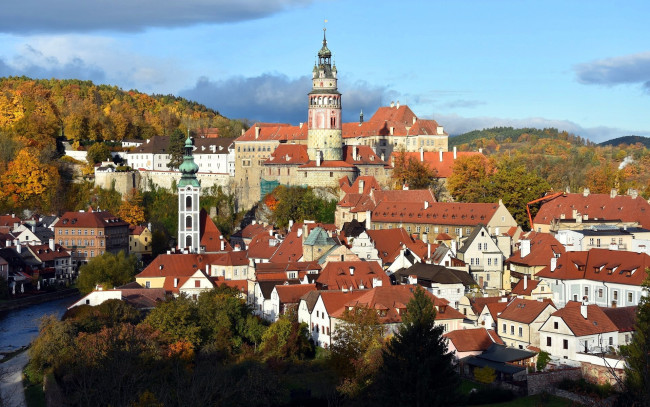 Обои картинки фото города, чески-крумлов , чехия, панорама