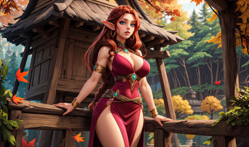 Картинка фэнтези эльфы нейросети графика нейроарт ai art нейронные сети рисунки нейро искусство