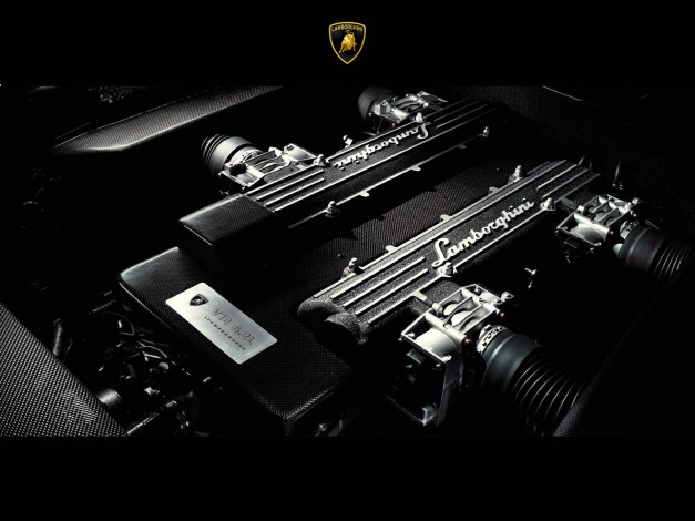 Обои картинки фото lamborghini, mercielago, автомобили, двигатели