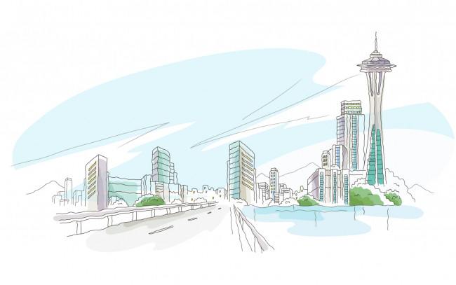 Обои картинки фото рисованные, города