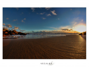 Картинка природа побережье небо песок вода вечер